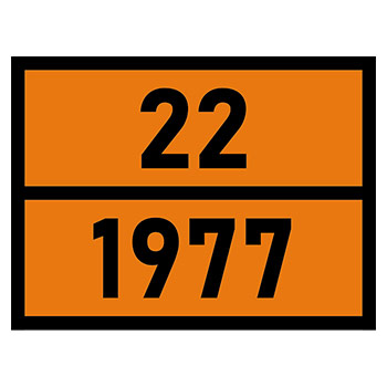 Табличка «Опасный груз 22-1977», Азот жидкий (светоотражающий металл с рельефом, 400х300 мм)